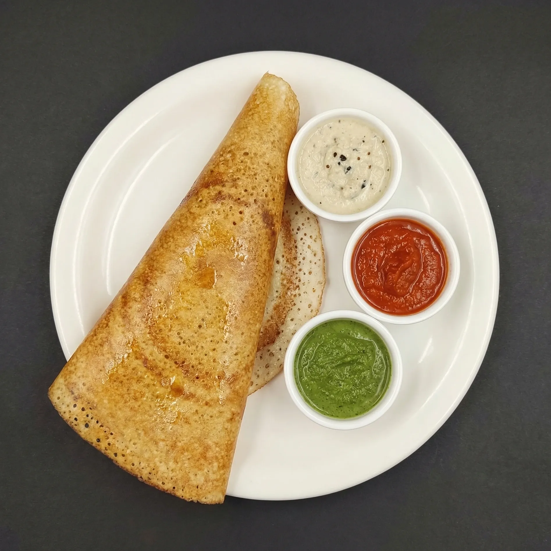 Plain Dosa with Chutneys at Dosa Eggsplosion in Red Deer, AB